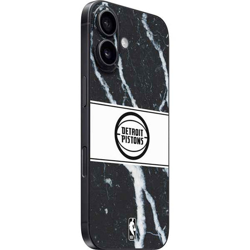 NBA Detroit Pistons Marble iPhone 16 Plus Skin